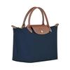 LONGCHAMP Canvas Leather Trim Handbag Small Women's Marine Blue (Unisex) Handbags 1621089P68