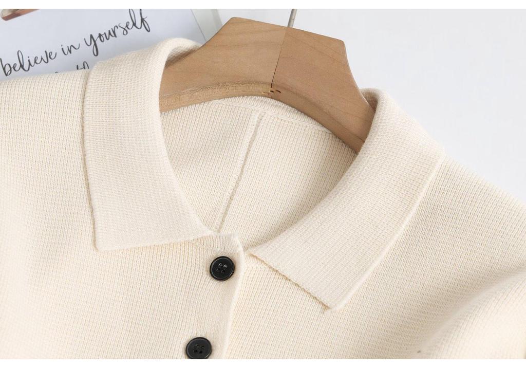 European Women's Knit Cardigan 2026 - Button-Up Sweater Coat, Autumn/Winter, Solid Color, Casual Fashion