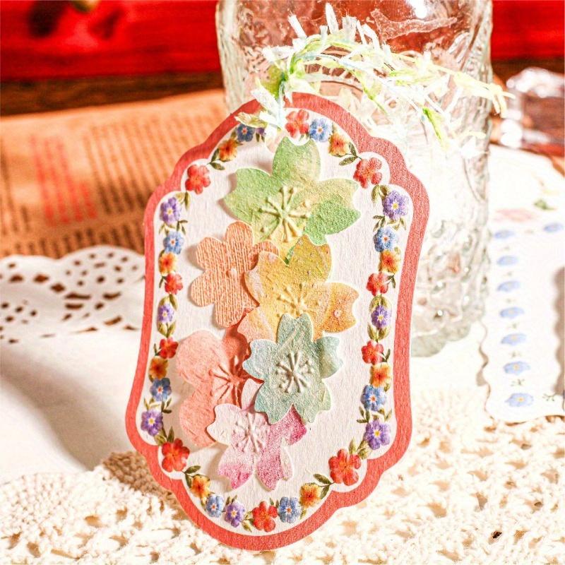 Embossed Floral Border Material Paper Aesthetics Scrapbooking DIY Collage Card Design Paper Art Journaling Pay Note Creativity Scrapbooking Office