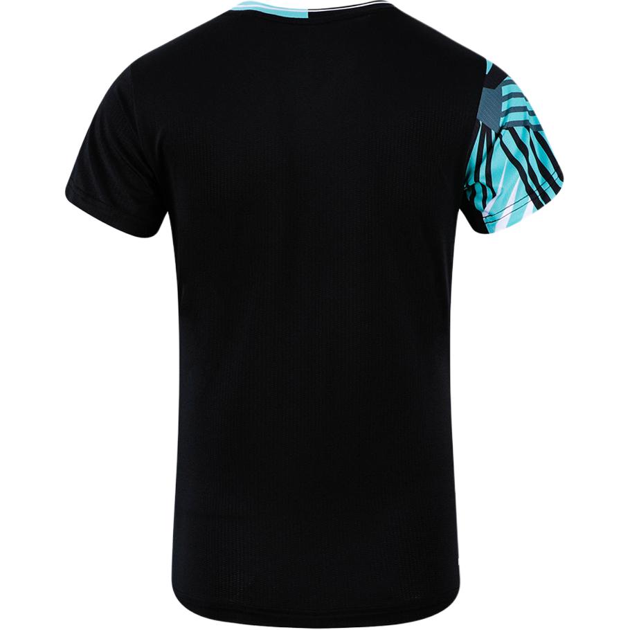 Li Ning Comfortable Breathable Training Competition Short Sleeve Badminton Shirt Women Tops Black AAYT058-4