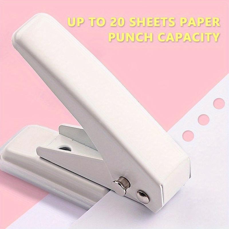 1PC Single Hole Punch, 20 Sheet Puncher Heavy Duty Paper 1/4 Hole Punch Capacity Metal Hole Puncher with Skid-Resistant Base for Paper