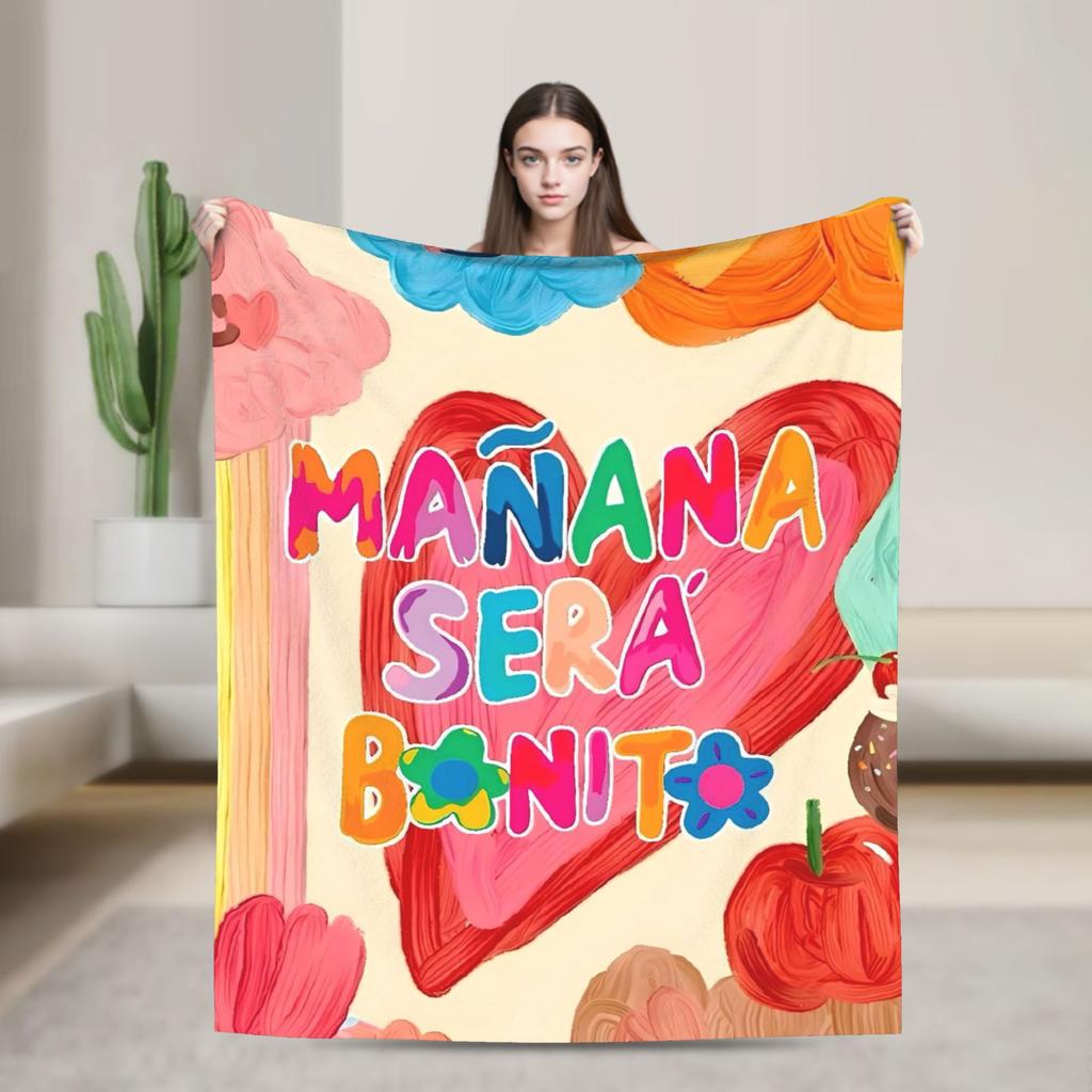 Manana Sera Bonito Karol G Blanket Quality Warm Soft  Throw Blanket Winter Travel Office Couch Chair Novelty Bedspread