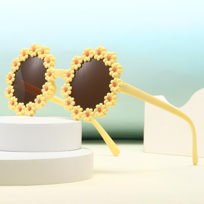 Children Parent-Child Adult Sunglasses Girls Little Daisies Flower Beach Sunscreen Photo Sunglasses Baby Styling Glasses