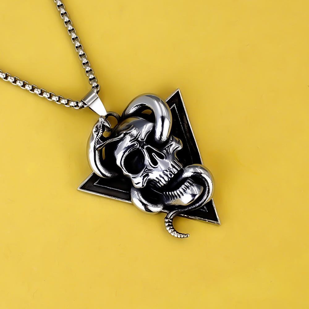 Antique Titanium Steel Viking Cross Necklace For Men Fade Resistant Pendant Jewelry