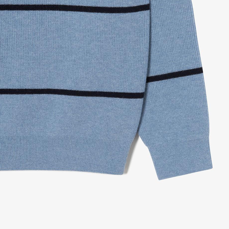[Lacoste] Men's Rib Knit Rugby Sweater Polo Shirt AH405E-55NHBP