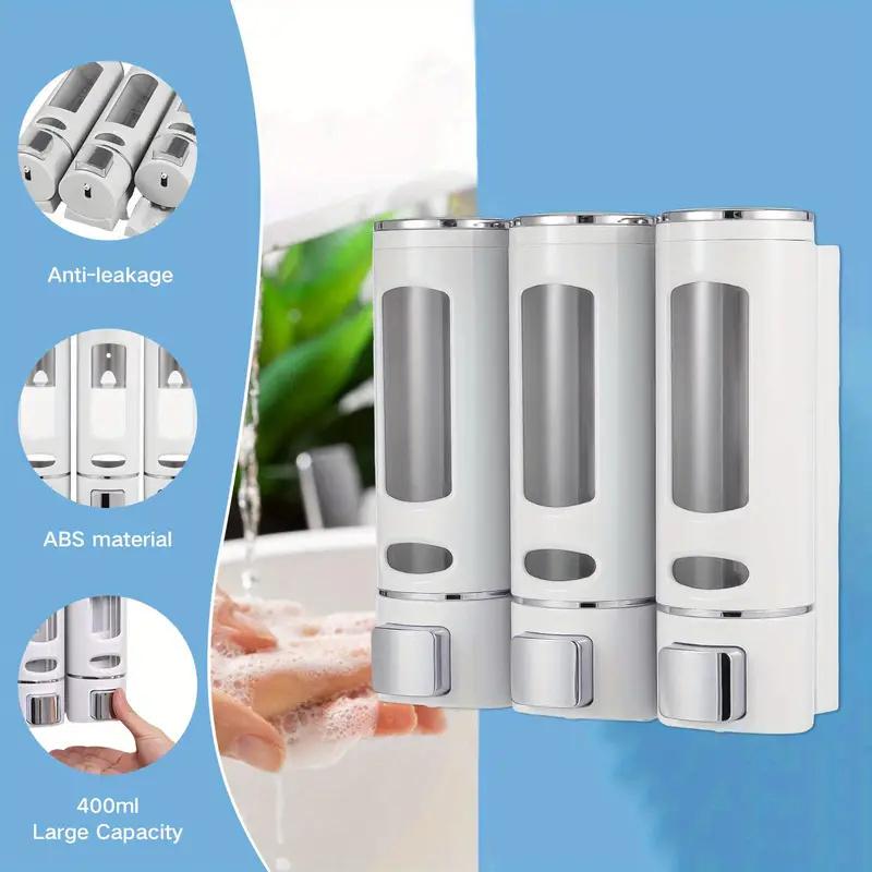 Dispenser Sapone a Muro 1/2/3 Teste Casa Pressa Manuale Igienizzante Mani Shampoo Bagnoschiuma Dispenser Accessori Bagno