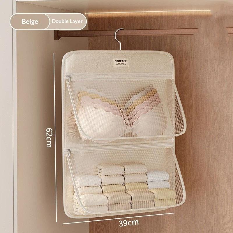 Wall-Mounted Storage Hanging Bag Visible Mesh Storage Bag For Student Dormitories, Bedrooms, Wardrobes, Underwear, And Socks
