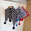 Headscarf Knitted Triangular Scarf Windproof Winter Stripes Scarf Cute Shawl Hat Autumn Winter