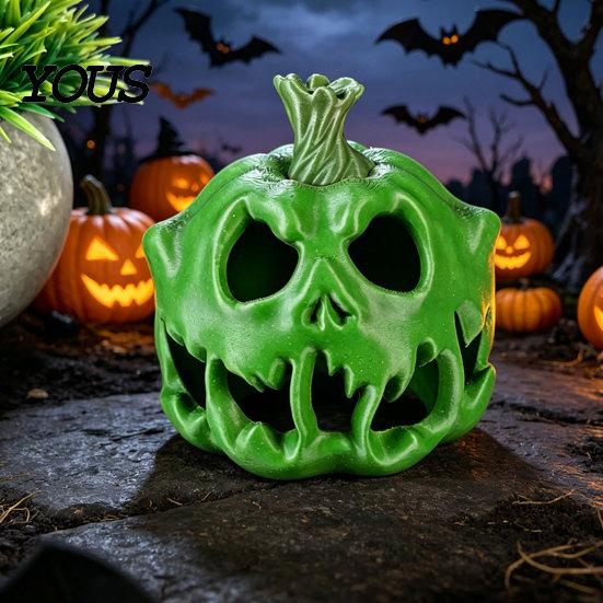 Halloween Ambient Light Cover 3D Printed Skull Pumpkin Candle Holder, Hollow Design Ornament Figurine, Multifunctional Lampshade for Party Favors