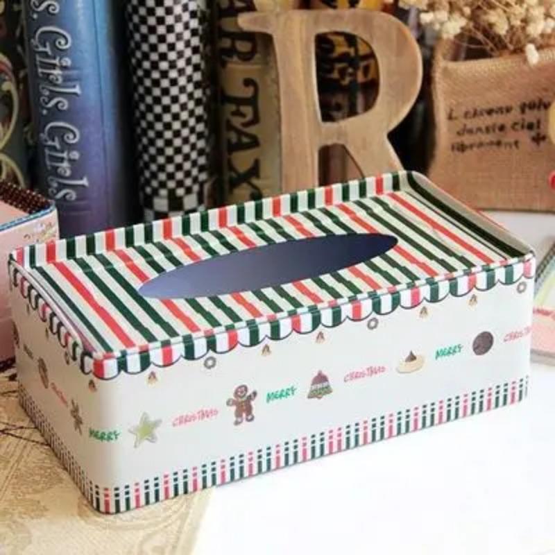 NEUE Hochwertige Taschentuchbox im ländlichen Stil mit Rosenmuster, Schreibtischdekoration aus Eisen