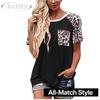 JPNTKY Women's Fashion Casual Short Sleeve O-Neck Blouses & Shirts