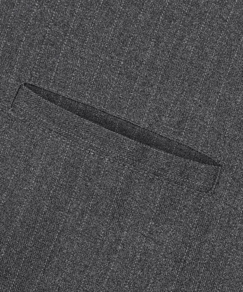 Trillion Pin Stripe Officer Crop Bomber Jacket_Gray