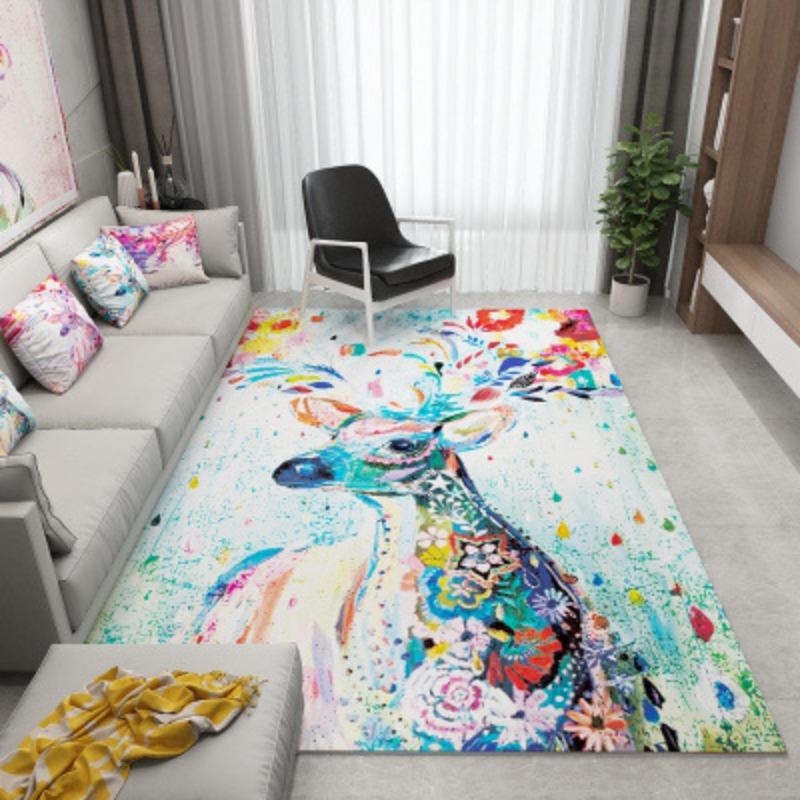 3D Printed Carpet Bedroom Bedside Carpet Long Anti Slip Floor Mat Large Living Room Floor Mat