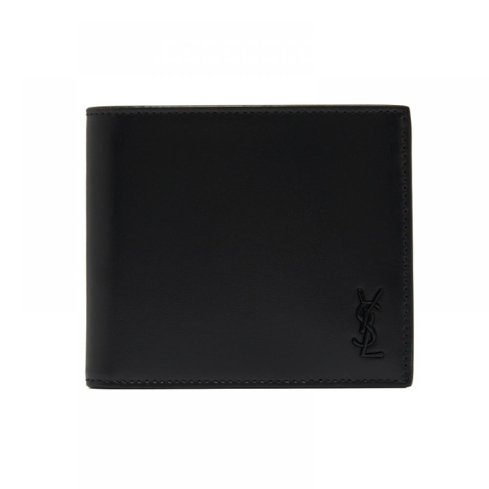Saint Laurent Tiny Monogram Black Leather Wallet 607727 1jb0u