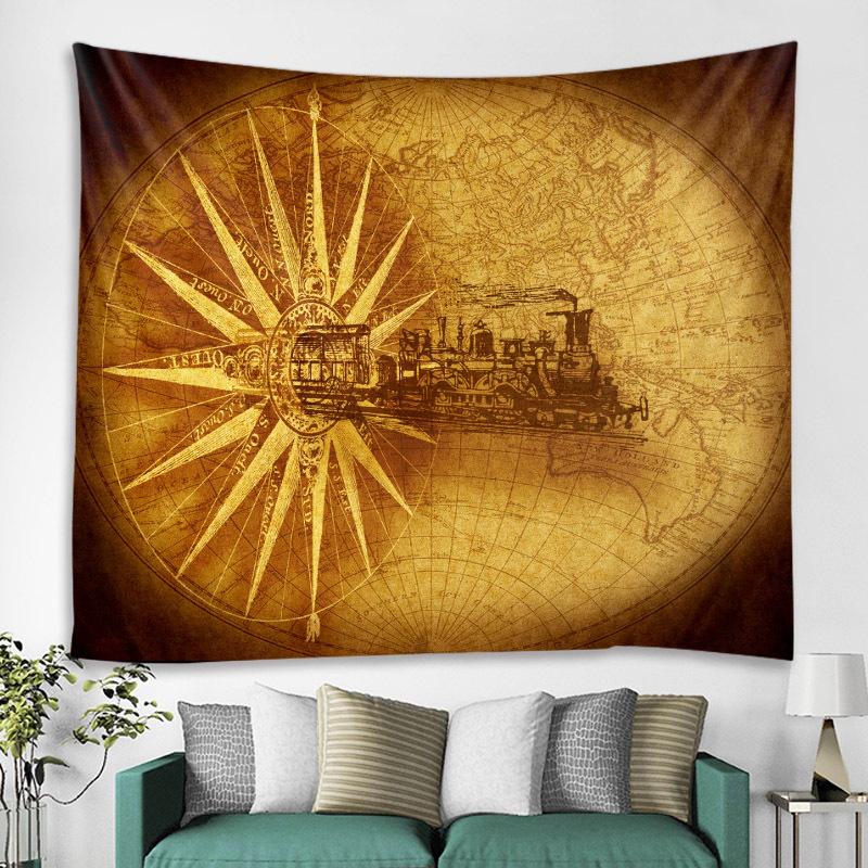 map exploration tapestry wall art anti fouling polyester tapestry room decoration wall hanging Home Decor 100X70CM