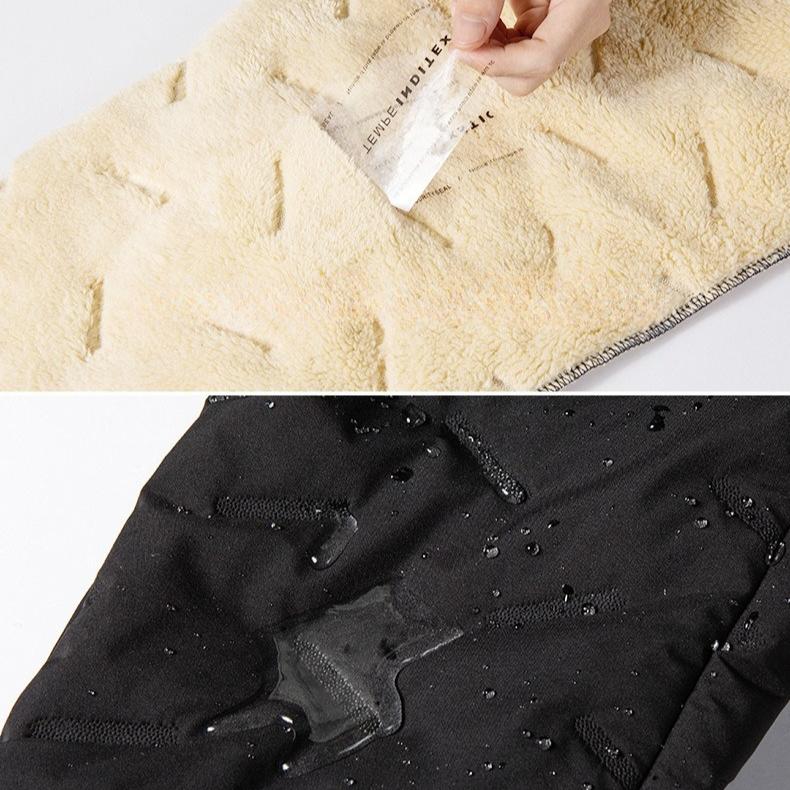 Plus Size 6XL Men's Sherpa Lined Pants Winter Thermal Fleece Trousers For Man Loose Straight Leg Unisex Casual Warm Trousers