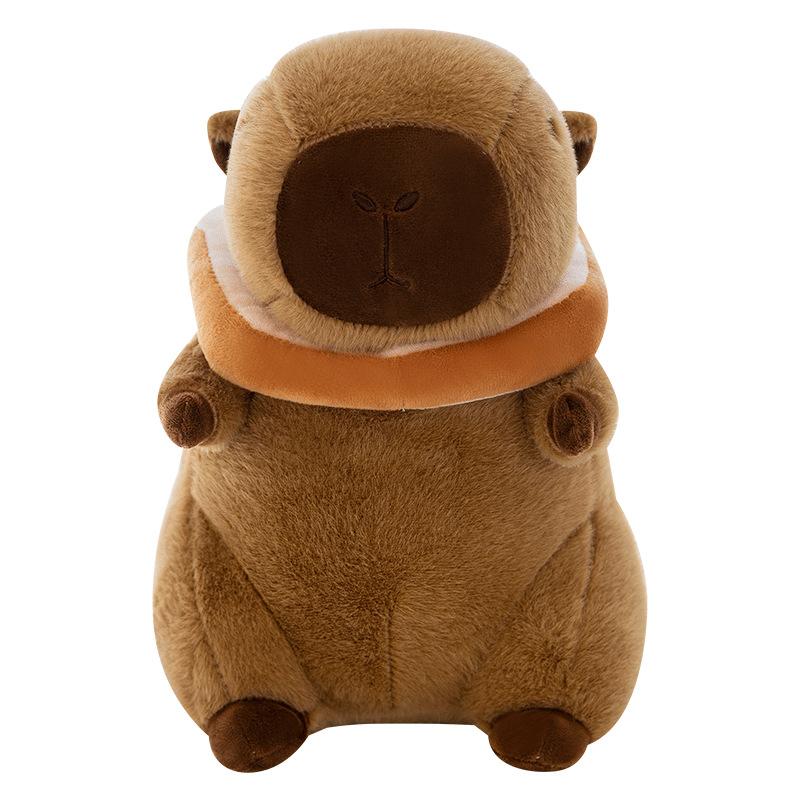 Milk tea cup red hat kapibara doll doll toast turtle backpack capybara ugly cute rag doll throw pillow