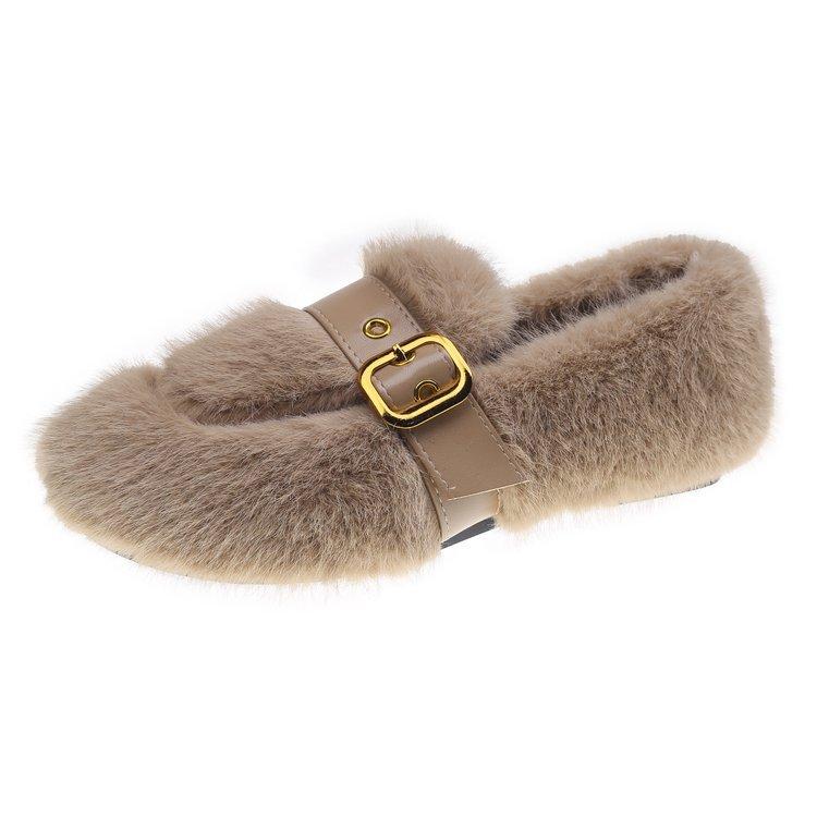 2024 Winter New Casual Plush Plus Size Fashion Fur Women's Shoes Lightweight and Warm Snow Boots One Step Lazy Pea Shoes