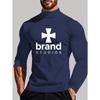 Men's Polyester Mock Neck Long Sleeve Top, Moisture-Wicking & Suitable for Hot Weather