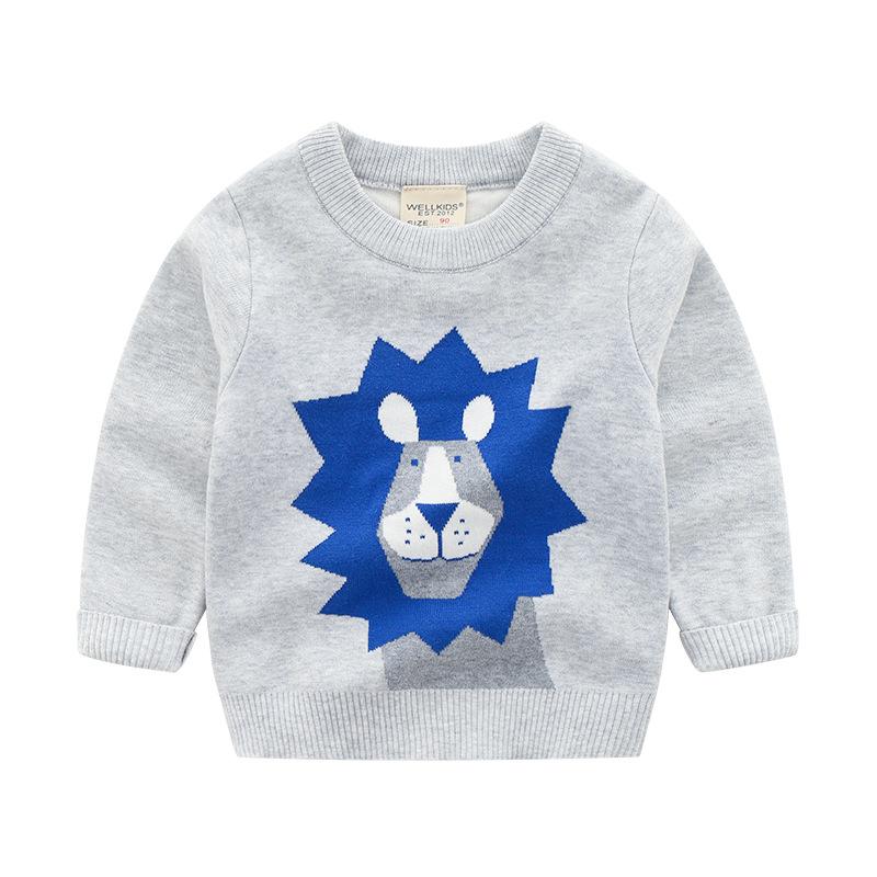 Boys Cartoon Knit Sweater Long Sleeve Pullover Soft Warm Casual Fashion Top Clothing for Toddler and Kids