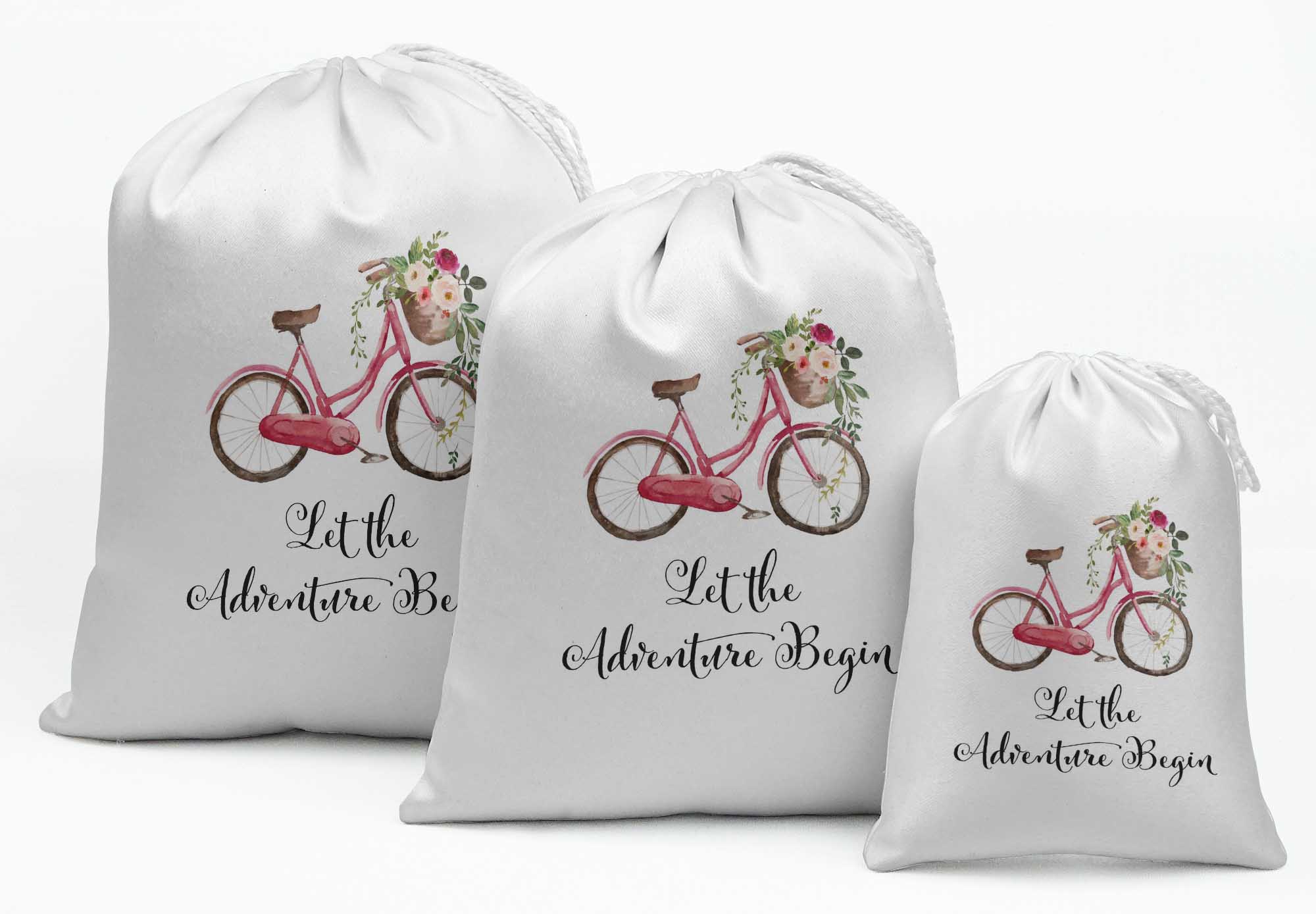 

Darling Souvenir White Пусть приключение начнется Свадебный душ Пользовательские товары для вечеринок Favor BagsA JewelryA Pouches 15 8 x 10 Inches белый