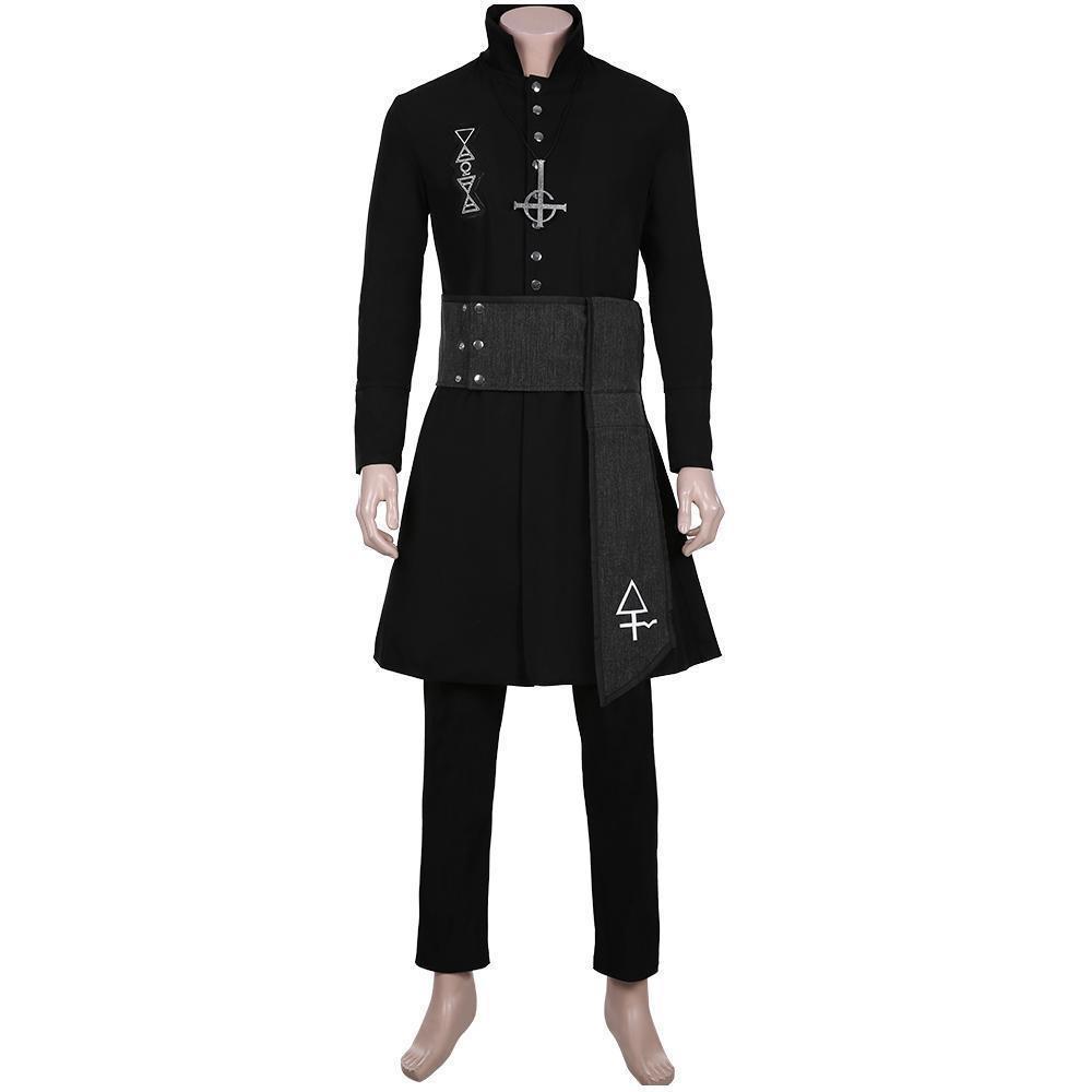 Halloween Karneval Namenloser Ghul Cosplay Kostüm Schwarzer Mantel Requisiten Halloween Outfit Vampir Cos Kostüm Performance Requisiten