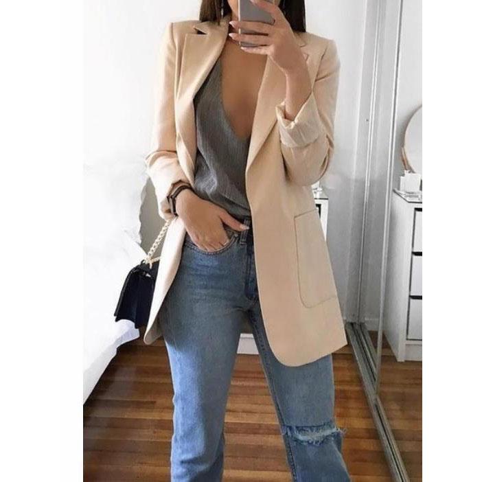 Fashion Casual Suit Polo Neck Slim Fit Cardigan Temperament Women's  Coat Spring and Autumn
