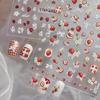 Tomoni Spring Glitter Nail Stickers: European & American Strawberry Flower Nail Art Decals