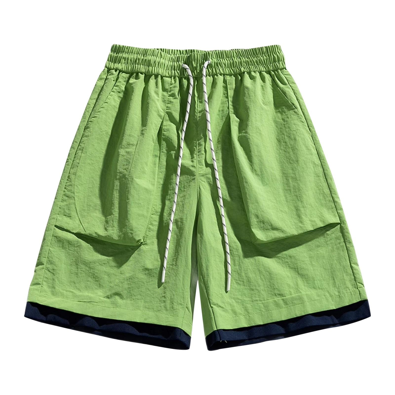 

Мужские летние шорты для спорта на открытом воздухе, повседневные брюки для серфинга, отдыха на пляже, тонкие шорты на шнурке XL зелёный