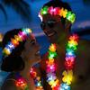 Seidenblüten LED Hawaii-Ketten Strandzubehör Leuchtende Halskette Aufleuchtende Lei Event-Dekoration