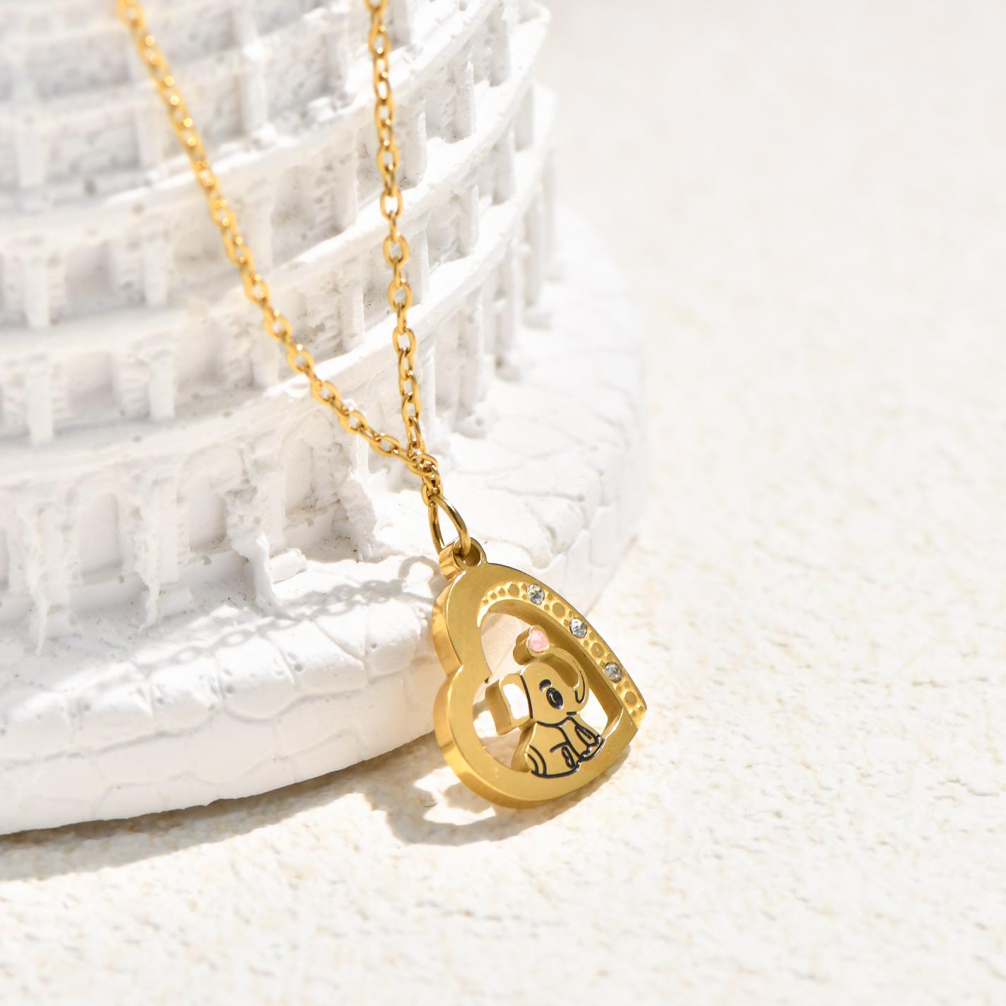 Fashion Stainless Steel Pendant Necklace Gold Jewelry Necklace Style 1 золотой
