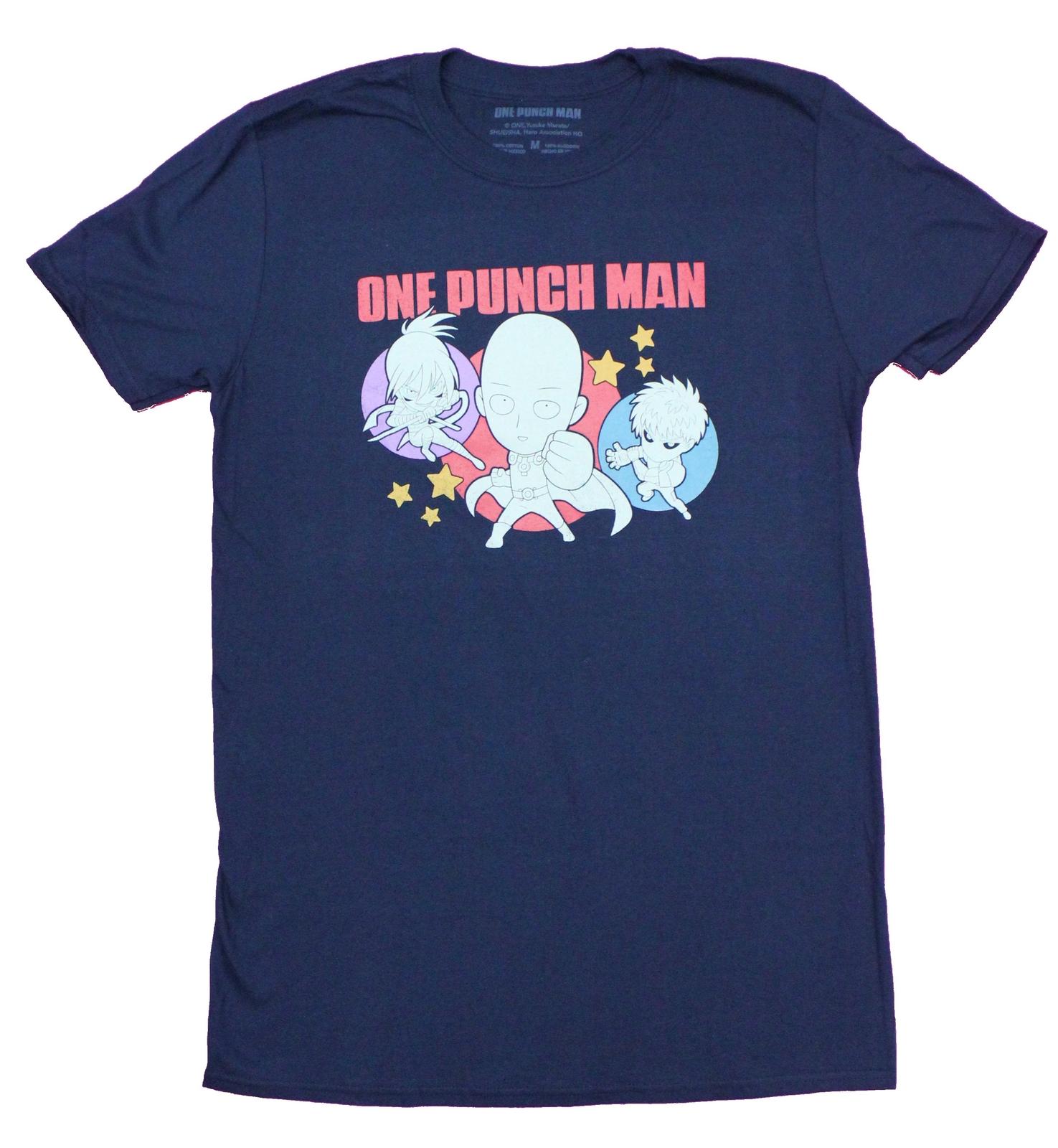 One Punch Man Adult New T-Shirt - Chibi Headed Trio Pic XXXXL