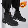 Martin Stiefel Herren Winter Herrenschuhe Fleece Thermische Baumwollschuhe High-Top Schuhe Workwear Schneestiefel Retro Rhabarberstiefel