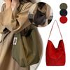 Borsa a Tote a Spalla Minimalista Stile Pigro da Donna Grande Capacità Borsa Sottobraccio Borsa a Secchiello per Studenti Borse da Shopping Retro