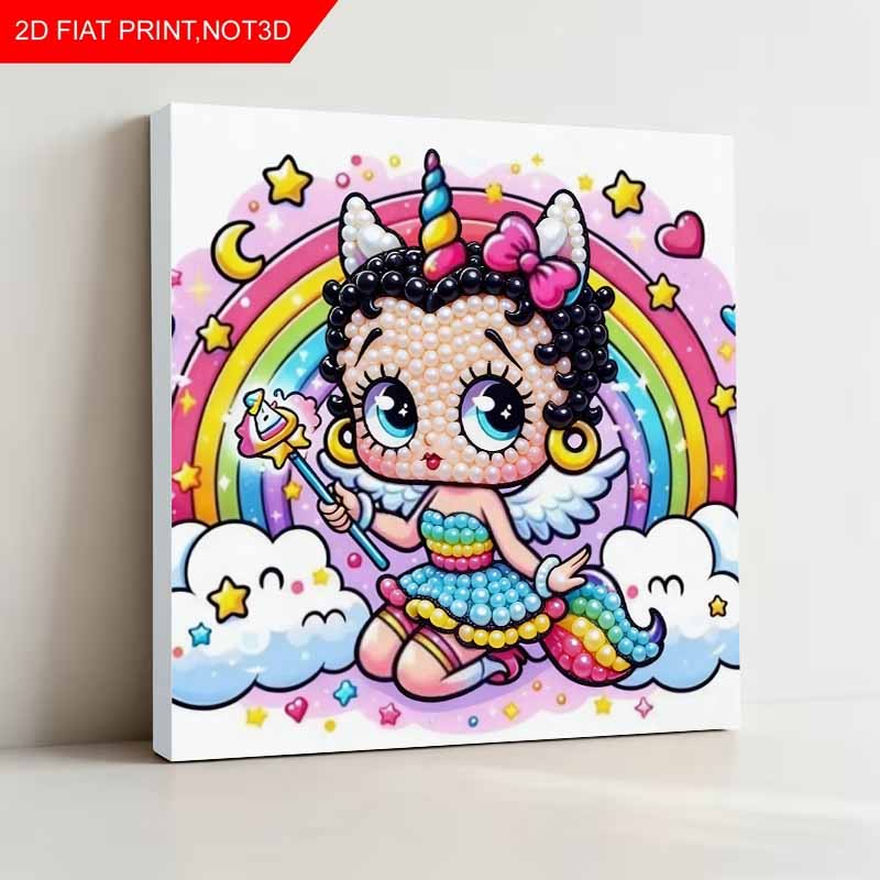 Rainbow Girl Full 5D DIY Pearl Gem Art Diamond Painting Kits for Adults/Beginners Gift Idea Home Decor 11.81x11.81in