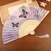 Retro Tassel Floral Folding Fan - Summer Portable Hanfu Dance Prop