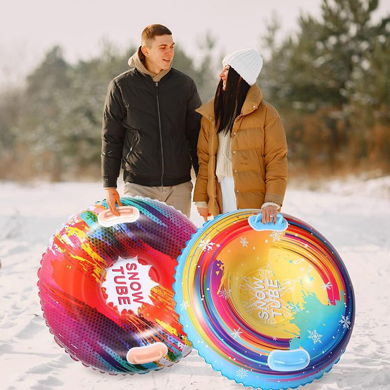 Ski Ring Inflatable Pvc Sledding Tube Thicken Snow Tubing Winter Snow Tube With Handle Snow Racer Durable Snow Sled Board 1Pc