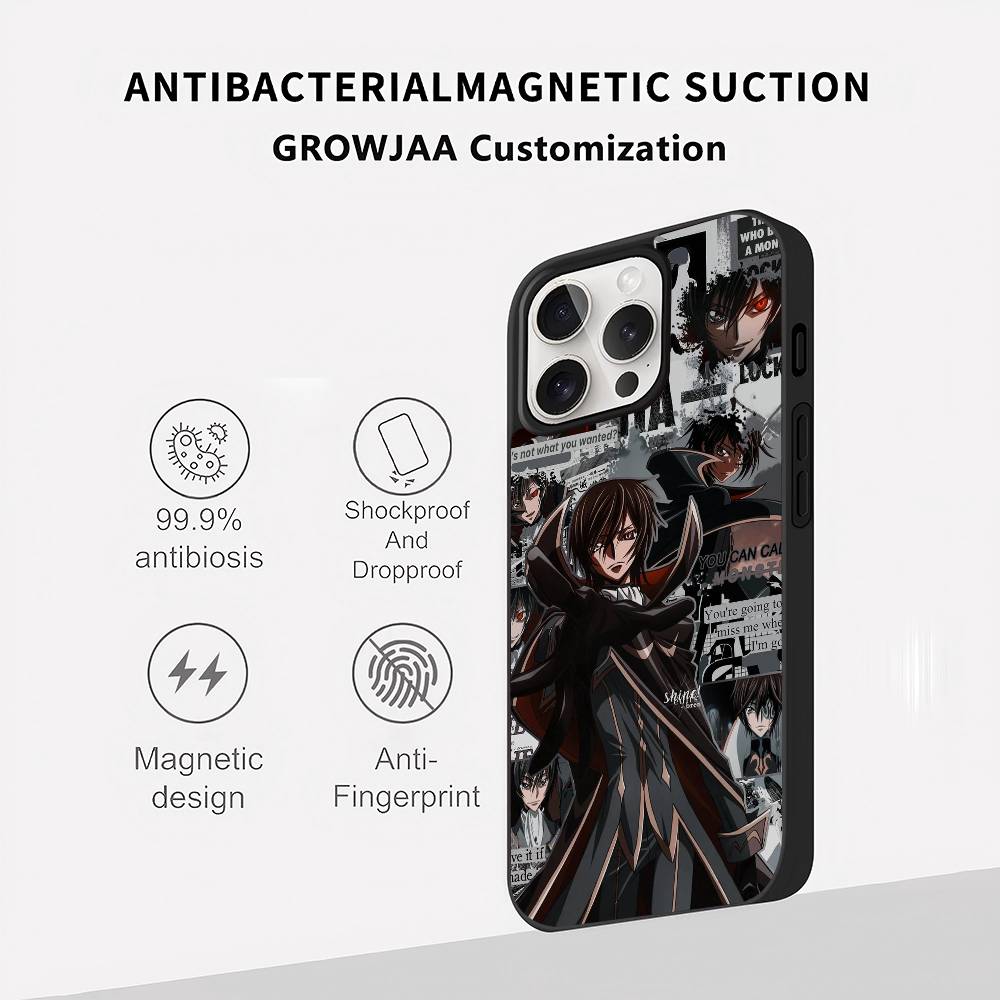 Anime C-Code Geass Phone Case Mobile Suitable For Apple 17 Air 16 PRO MAX 15 14 13 12 11 Patch Black Hard Shell