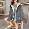 Chaqueta Gruesa con Capucha para Mujer Otoño e Invierno Chaqueta de Punto con Cremallera Talla Grande Tops de Mujer