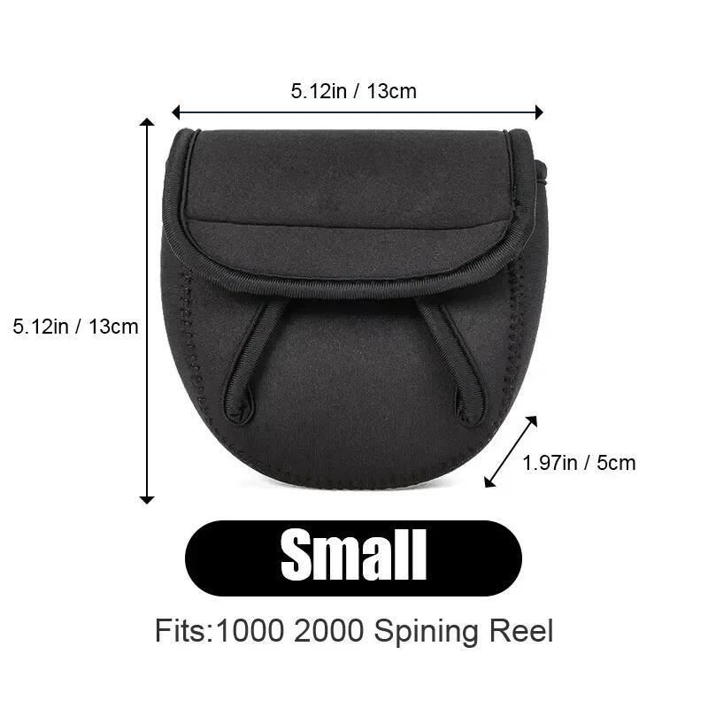 

1 шт. Портативный чехол для спиннинговой рыболовной катушки, защитный чехол для колеса, водонепроницаемая сумка для катушки, хранение, сумка-мешочек для катушки-капли воды S чёрный