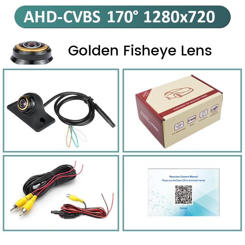 

Автомобильный видеорегистратор с передней и задней камерой, 170 градусов, Full HD, ночное видение, водонепроницаемый, AHD 1080P, скрытая камера, 12 В, рыбий глаз