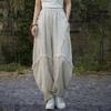 Women's Cotton Linen Harem Pants Women Vintage Style Solid Color Loose Female Casual Trousers