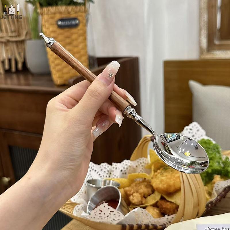 Nerezová lžička Dlouhá rukojeť Míchací lžíce Lžička pro domácnost Koření Lžička Mléko Čaj Lžička Kávová lžíce Dezert Nástroje Zásobování restaurací