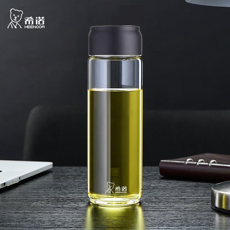 Heenoor Portable Glass Water Bottle with Handle