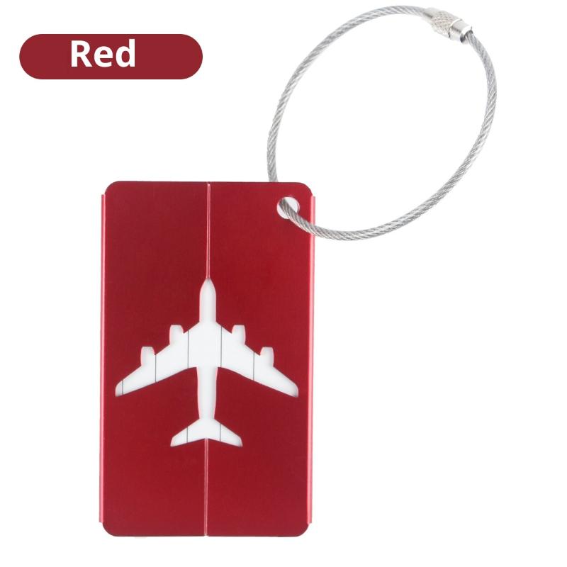 Luggage Tag Airplane Aircraft Luggage Tag Aluminium Alloy Anti-Loss Id Card Solid Color Travel Accessories