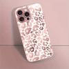 Pink Leopard Print Pattern Metallic Paint Glass Hard Phone Case For iPhone 11 12 13 14 15 16 17 Pro Max 15 Plus 16E 17Air Cover