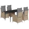 VidaXL 5-Piece Garden Dining Set with Cushions, Patio Table and Chair, Patio Furniture, Outdoor Furniture, 3213258