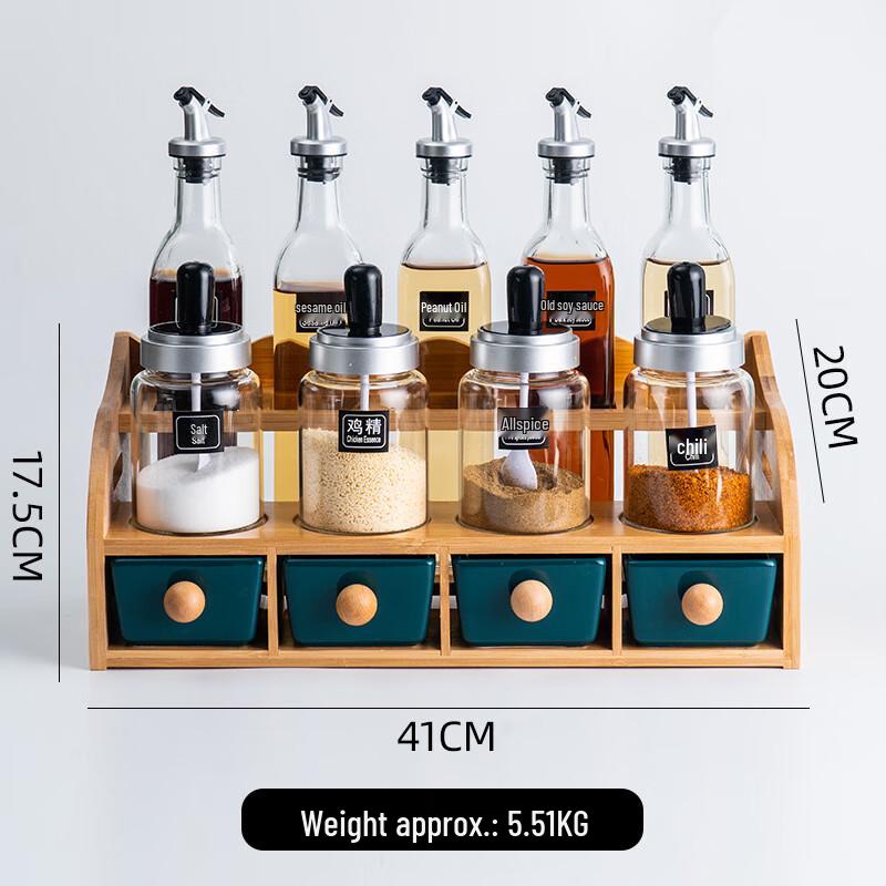 Ceramic Condiment and Spice Organizer Set