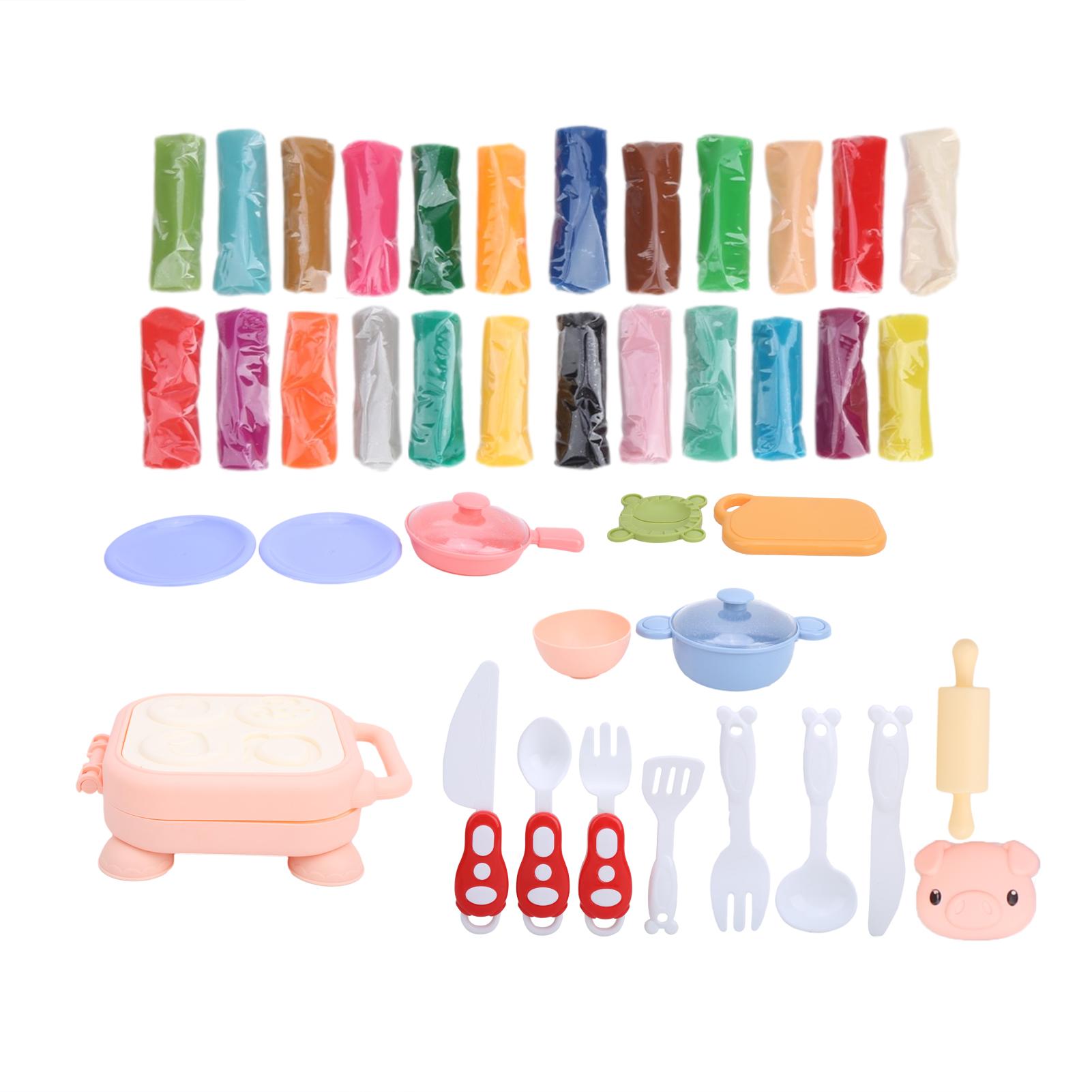

Children Colored Clay Mud Miniature Kitchen Burger Machine Pot Toy Mold Set