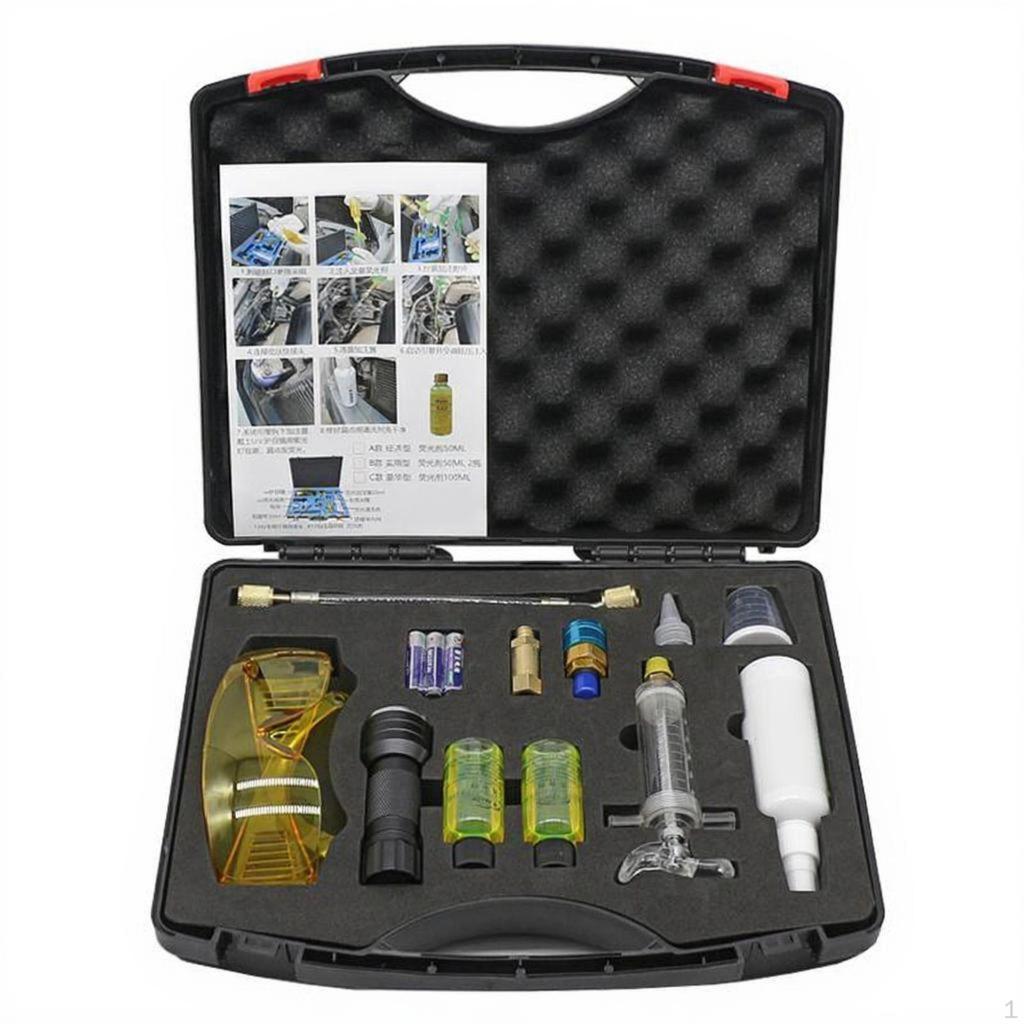 Car Air Conditioner Leak Detection Kit, Blacklight Flashlight, Fluorescent Dye, Repair Tool Standard